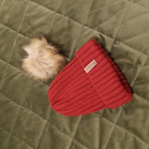 FURTALK  Women Winter Knitted Beanie hat with faux fur pom - Picture 2 of 7